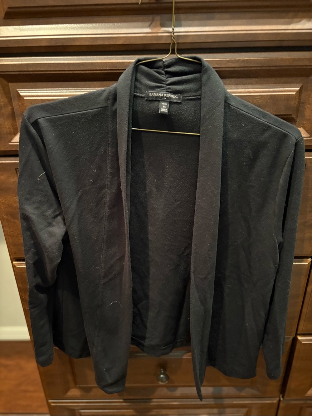 Banana Republic Men’s Black Lightweight Open-Front Shirt Jacket